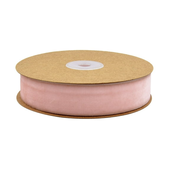 PHIGZNT Clearance 1" Wired Suede Velvet Ribbon Pink - 10 Yards