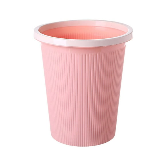 PHIGZNT Kitchen Trash Can 3.4 Gallon, Striped Shaping Waste Basket, Garbage Can for Bedroom, Living Room, Rv, Home, Outdoor, Camping Pink One Size