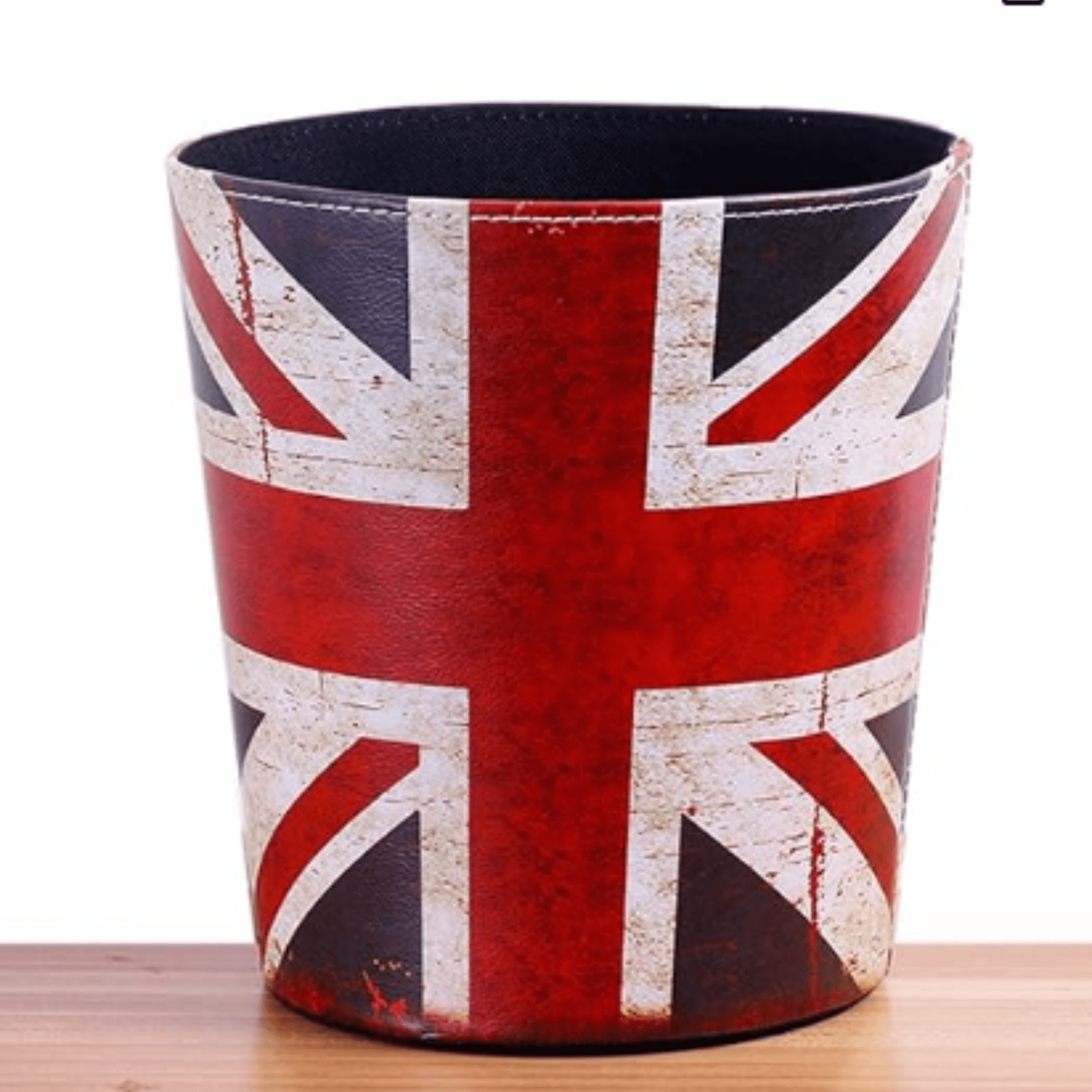 PHIGZNT Leather Trash Can, Retro Decorative Waste Basket, 10l Capacity ...