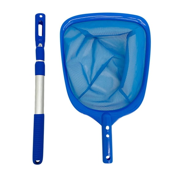 PHIGZNT Pool, Spa, Hot Tub Skimmer Net & Brush with Grip Handle & 33" Aluminum Pool Pole, 9" Deep Net Fine Mesh Pool, Spa, Hot Tub Net Skimmer & Brush with Pole & Handle for Small Inflatable Pool