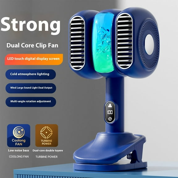 PHIGZNT Portable Handheld Fan, 4000mAh Battery Operated Fan with LED Display, Handheld/Neck/Desk 3 in 1 Personal Small Fan, 90° Foldable Desk Fan with Base, 5 Speed Lash Fan Makeup Fan for Women,Blue