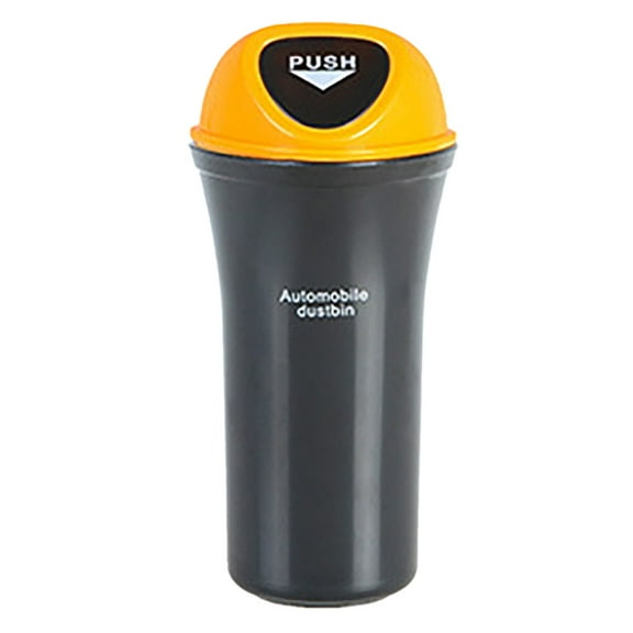 PHIGZNT Portable Hanging Mini Car Trash Can,Wastebasket Trash Can with Lid, Plastic Desktops Trash Can, Garbage Can for Car Office Home,Waterproof Odorless Garbage Can Yellow One Size