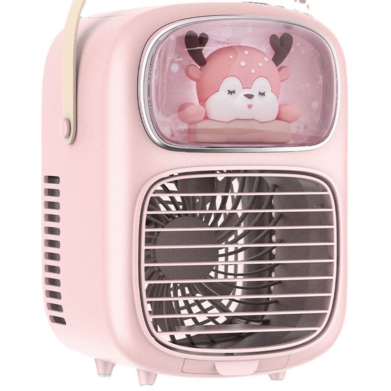 PHIGZNT Small Portable Air Conditioners for Bedroom, 800ML Evaporative Air Cooler Fan with 7 Colors Light, Cool Mist & 2/4H Timer, 3 Speeds, Mobile Personal Air Conditioners for Room/Office/Desk
