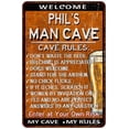 thumbnail image 1 of PHIL'S Man Cave Rules Rusty Sign Garage Decor 8 x 12 Matte Finish Metal 108120051103, 1 of 1