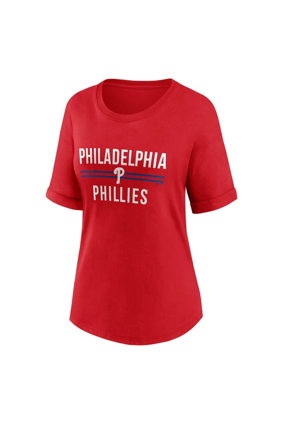 Women's Red Out Run Bi-Blend Rolled Cuff T-Shirt, Up to Size 3XL