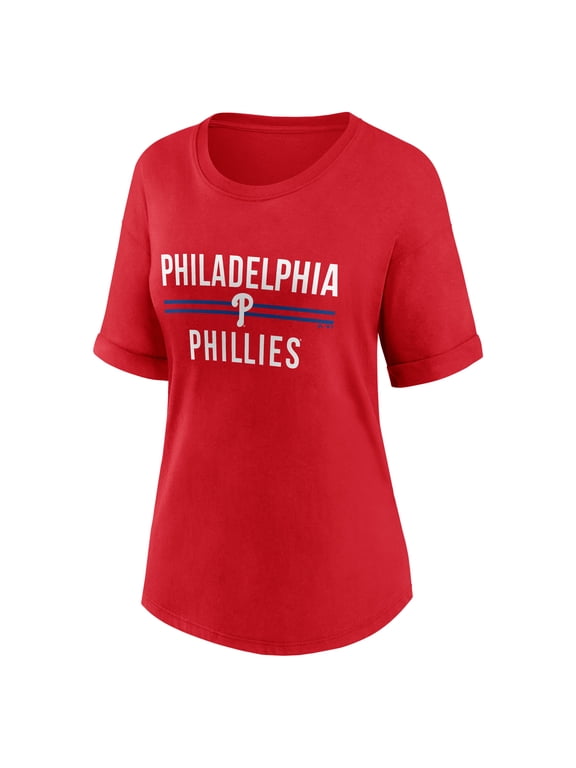 Women's Red Out Run Bi-Blend Rolled Cuff T-Shirt, Up to Size 3XL