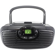 مشغل أقراص مضغوطة PHILCO Boombox محمول مزود بتقنية Bluetooth، وتشغيل USB، ومتوافق مع MP3/WMA، ومدخل Aux، وصوت استريو، ويعمل بالبطارية