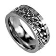 thumbnail image 1 of PHILIPPIANS 4:13 HIS STRENGTH Bible Quote, Stainless Steel Chain Spinner Ring, 1 of 2