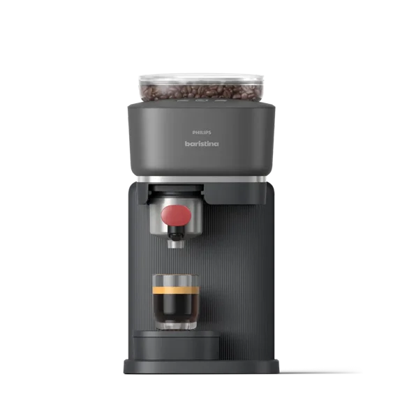 PHILIPS BARISTINA ESPRESSO MACHINE - BLACK/BERRY RED