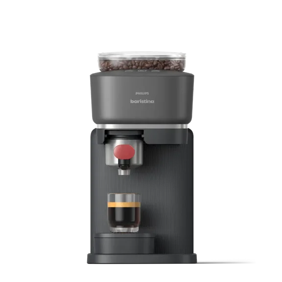 PHILIPS BARISTINA ESPRESSO MACHINE - BLACK/BERRY RED