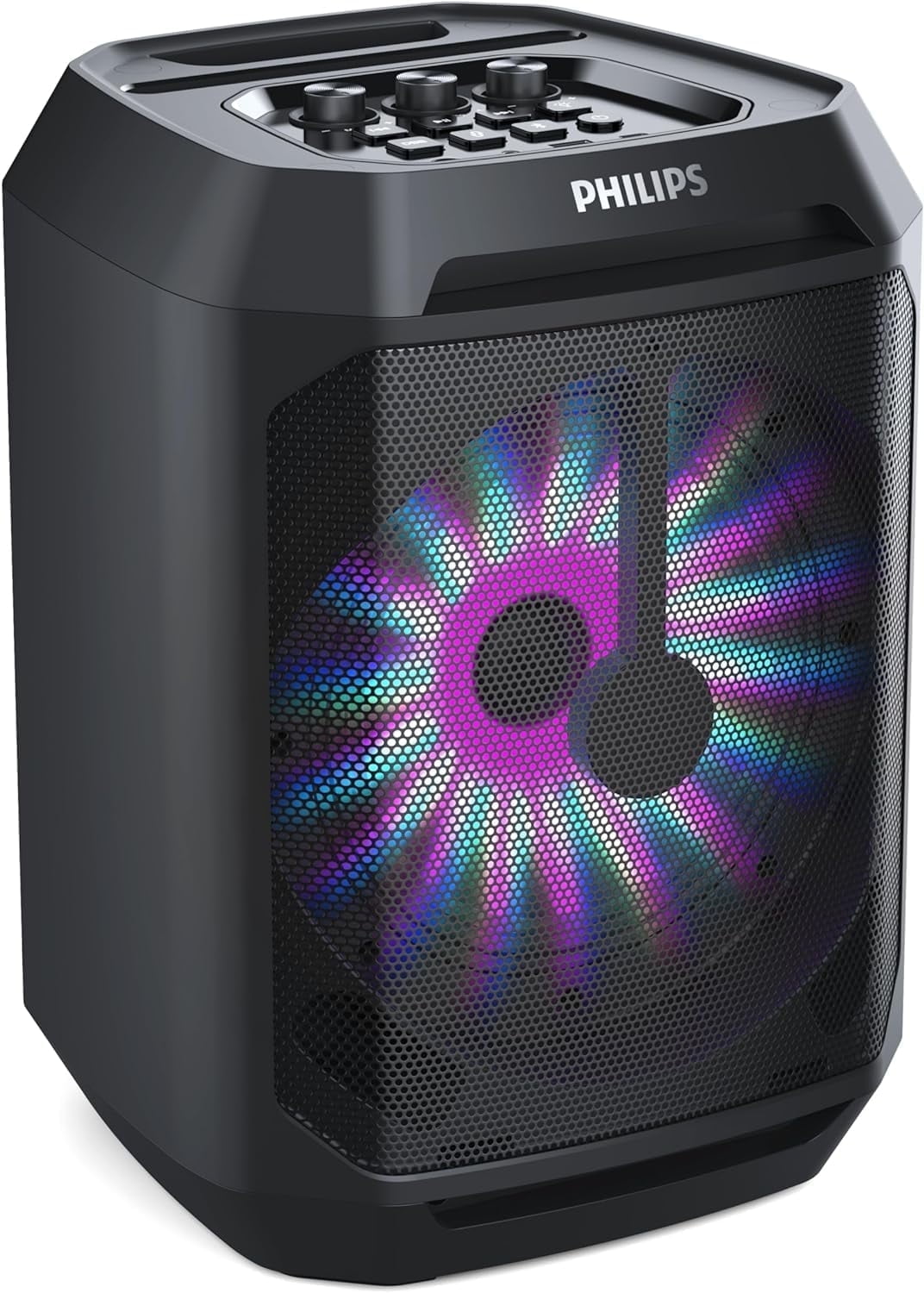 PHILIPS Bluetooth Party Speaker with Stereo Music Sound System, Lights, and Mic Input  (图1)