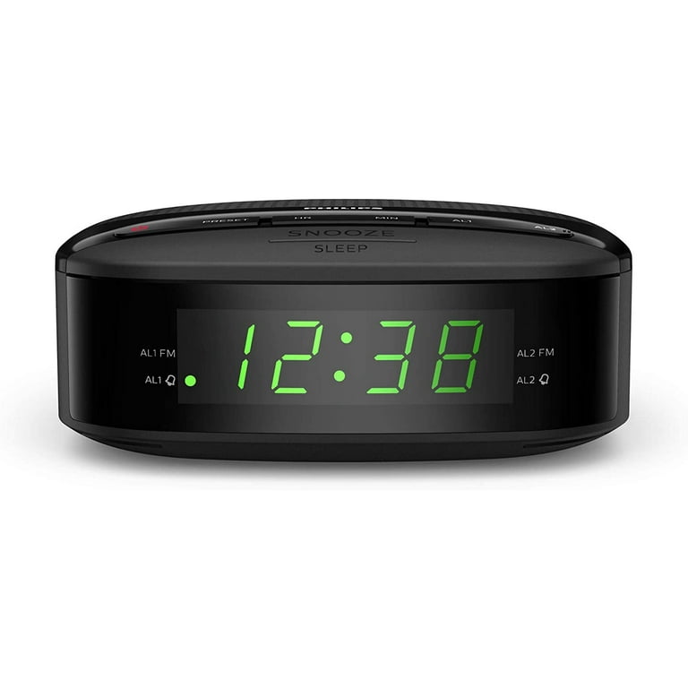 PHILIPS Radio Alarm Clocks for Bedrooms, LED Display, Easy Snooze, Sleep  Timer, Alarm Clock Radio w/Battery Backup Bedroom Clock (Batteries not  Included) : Home & Kitchen 
