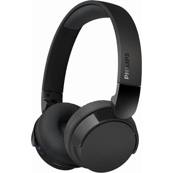 PHILIPS H3209 Wireless Headphones,On-Ear Bluetooth Headphones, Dynamic Bass, 25H Battery Life, Fast Charging, Bluetooth 5.3, Compact Design, Dark Black