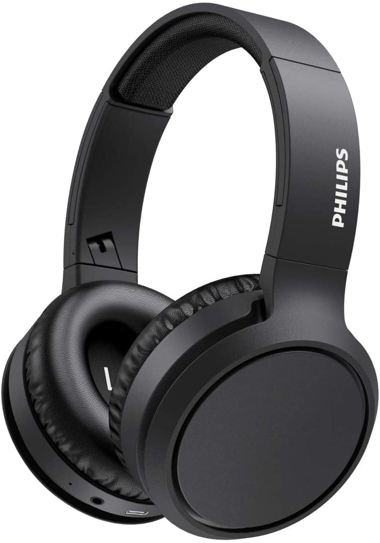 PHILIPS H5205 Over-Ear Wireless Headphones with 40mm Drivers, Lightweight Cushioned Headband, 29Hrs, USB-C, Bass Boost, Black