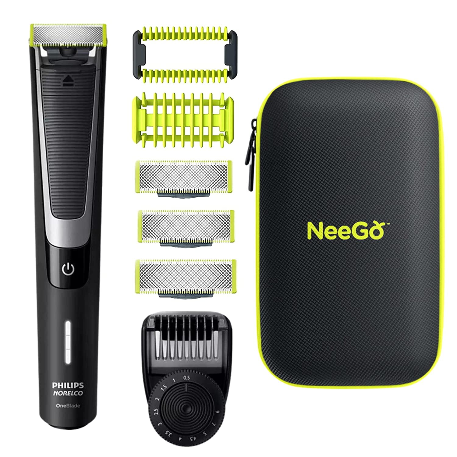 PHILIPS OneBlade Pro Kit, Hybrid Styler Electric Trimmer and Shaver, QP6510  + NeeGo Case Norelco Oneblade - Walmart.com