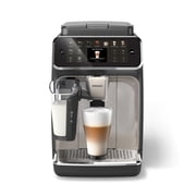 PHILIPS Series 4400 Fully Automatic LatteGo Espresso Machine, SilentBrew Technology, Quick Start. Aromatic Coffee from Freshly Ground Beans, 12 Hot and Iced Drinks, Black Chrome EP4447/90