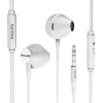 PHILIPS Wired Bass Clear Sound Earbuds w Mic for Cell Phones White