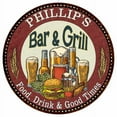 thumbnail image 1 of PHILLIP'S Bar and Grill 14" Round Metal Sign Kitchen Wall Decor 100140020426, 1 of 1