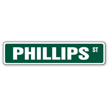 PHILLIPS Street Sign Childrens Name Room Sign | Indoor/Outdoor |  36" Wide