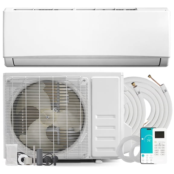 Mini Split Ac/Heating System - 12000 BTU Ductless Mini Split Air Conditioner with Heat Pump, 115V Energy Efficient Ac Unit Up to 750 Sq.Ft with Installation Kit