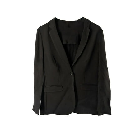 PHILOSOPHY Knit Stretch Blazer Single Button in Black Size XL