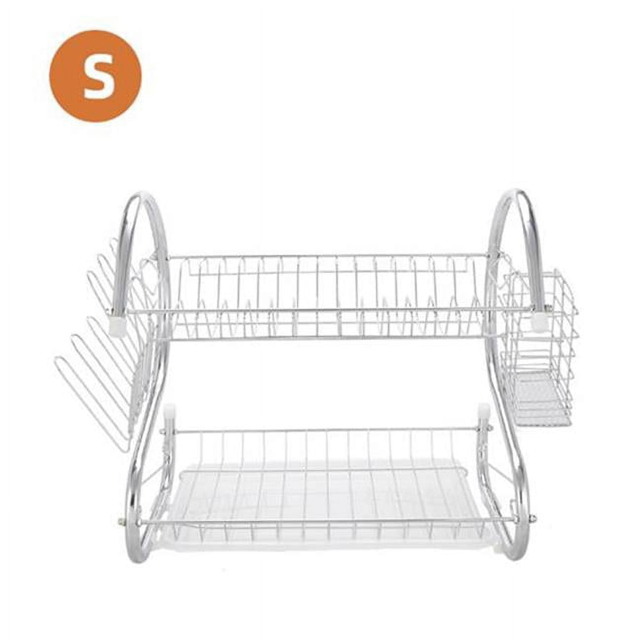 PHO0QI26Q9QUS 2Tier Dish Drying RustProof Dish Rack Utensil Holder