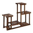 thumbnail image 1 of PHO-0QJQ7MDW-US 4 Tier 7 Potted Pine Flower Rack Garden Shelves Mutifunctional Plant Stand Unit Holder, Carbonized, 1 of 1