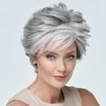 PHOCAS Gray Wigs for Women Synthetic Short Pixie Cut Wigs Wefted Wig