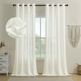 thumbnail image 1 of PHOENIGON Polyester Linen Textured Light Filtering Semi-Sheer Grommet Curtain Pair, 1 of 13