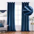 thumbnail image 1 of PHOENIGON Velvet Solid Color Metal Grommets Room Darkening Curtain Panels (Set of 2 ), 1 of 11