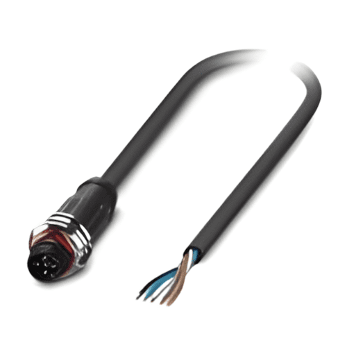 PHOENIX CONTACT 1395703, Cordset, SAC-5P-P12MS/ 3,0-PUR, Str M12 M 5pos ...