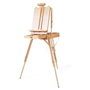 PHOENIX Foldable Beech Wood French Easel   Portable Sketchbox with Drawer & Palette for Plein Air Painting, Holds 34" Canvas