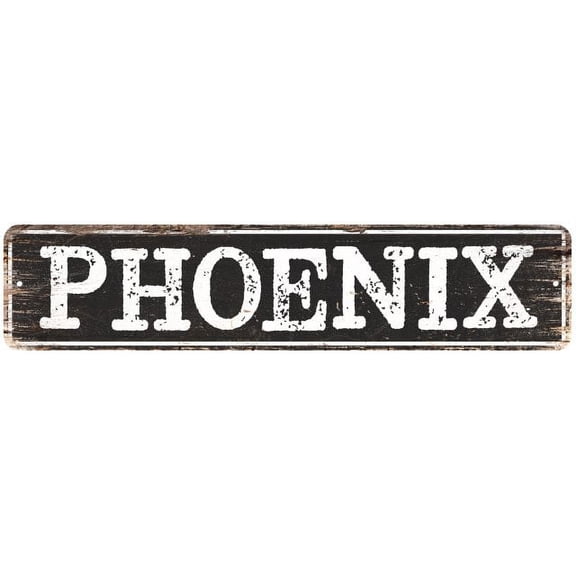 PHOENIX Gift Chic Metal Sign Home Decor Cities 4x18 204180007134