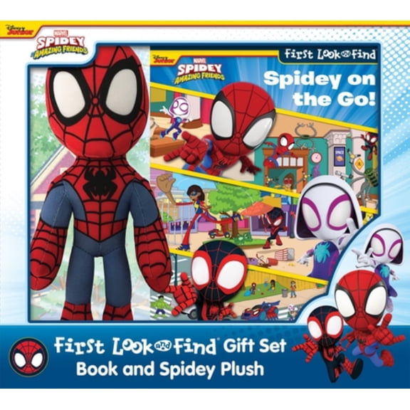 Disney Junior Marvel Spidey and His Amazing Friends: Spidey on the Go! First Look and Find Gift Set Book and Spidey Plush (Hardcover)