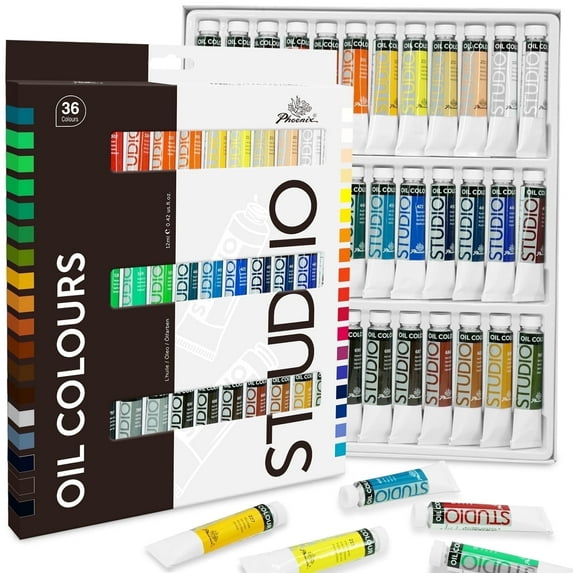 Phoenix Oil Paint Set, 36x12ml, Non-Toxic Painting Supplies for Canvas Art