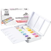 PHOENIX Pastel Watercolor Paint Set, 12 Half Pan Soft Muted Colors Artist Grade Palette for Watercolor Painting Travel Set