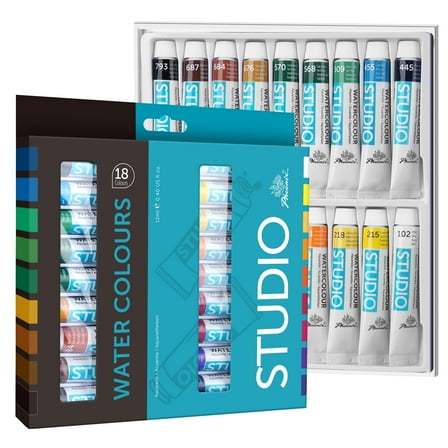 PHOENIX Watercolor Paint Tubes 18x12ml / 0.4 Fl Oz Non-toxic Water Color Paint Adult Set, Watercolors Painting Supplies Art Paints for Beginners