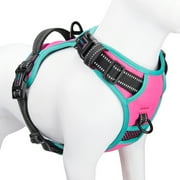 PHOEPET 2019 Upgraded No Pull Dog Harness, Reflective Adjustable Vest, with a Training Handle + 2 Metal Leash Hooks+ 3 Snap Buckles +4 Slide Buckles