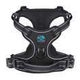 thumbnail image 1 of PHOEPET No Pull Dog Harness Medium Reflective Front Clip Vest with Handle, Adjustable 2 Metal Rings 2 Buckles,Black, 1 of 7