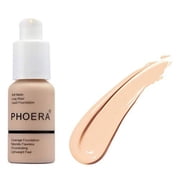 PHOERA Face Foundation Soft Matte Finish Liquid Foundation 1oz  102 NUDE Full Coverage Perfect Matte Oil-Control Concealer