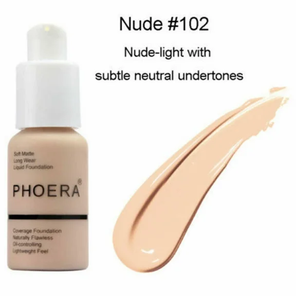 PHOERA Foundation Makeup Full Coverage Fast Base Brighten long-lasting Shade