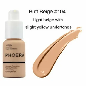 PHOERA Foundation Professional Makeup Full Coverage Fast Base Brighten long-lasting Shade