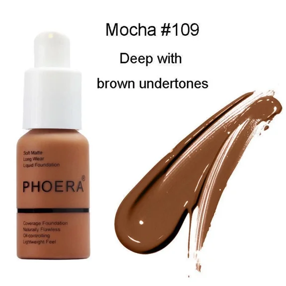 PHOERA Foundation Professional Makeup Full Coverage Fast Base Brighten long-lasting Shade