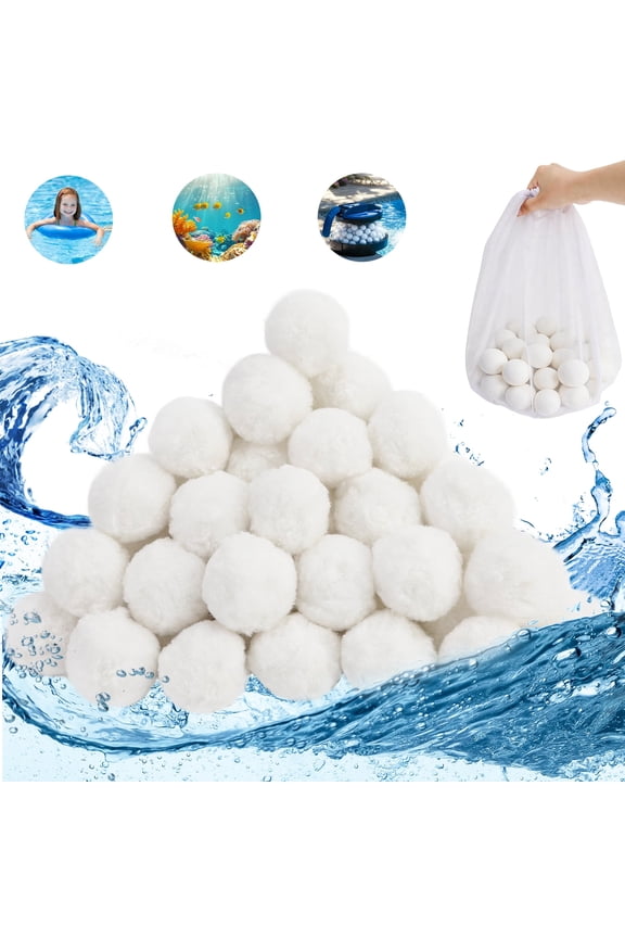 3.1lbs Pool Filter Balls for Sand Filter, Eco-Friendly Reusable Pool Fiber Filter Balls Replace Pool Filter Sand, Pool Filter Media Balls for Swimming Pool (Equals 100 lbs Pool Filter Sand)