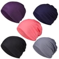 thumbnail image 1 of PHOGARY 5pcs/set Women's Slouchy Beanie Chemo Hat Stretch Cancer Head Wraps Sleep Head Scarf for Cancer Patient, 1 of 7