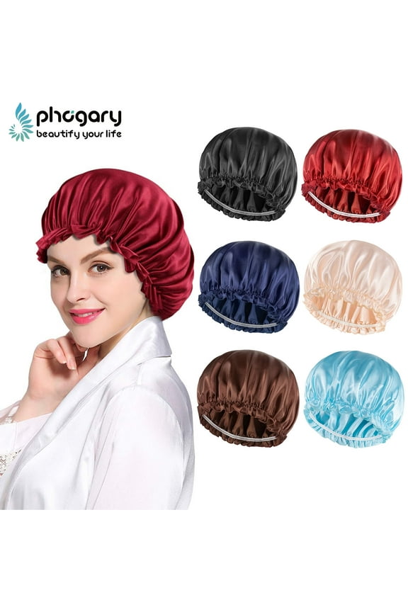 6 Pack Silk Hair Bonnet for Sleeping, Sleep Cap Satin Bonnet Sleeping Hat Soft Elastic Night Hair Cover for Women Girls, 6 Colors