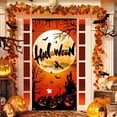thumbnail image 1 of BEIPEGIN Halloween Door Decoration Happy Halloween Door Cover, Large Fabric Halloween Party Decorations Door Cover for Front Door Porch Wall Decoration Halloween Party Supplies, 5.9x2.9 Feet, 1 of 9