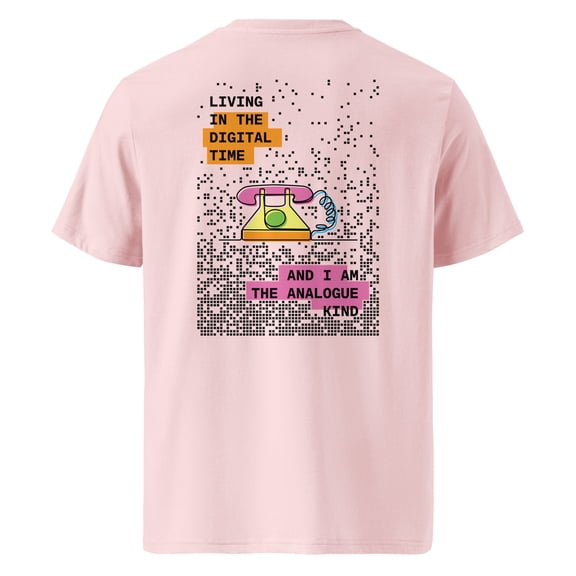 PHONE DIGITAL TIME X ANALOGUE KIND ORGANIC COTTON T-SHIRT Cotton Pink - Small