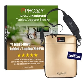 PHOOZY Thermal Insulated Tablet Case for iPad, MacBook Air, MacBook Pro & Similar Sized Tablets or Laptops up to 13" - Protection Against Heat, Cold, Drops and Water (Iridium Gold)