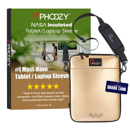 PHOOZY Thermal Insulated Tablet Case for iPad, MacBook Air, MacBook Pro & Similar Sized Tablets or Laptops up to 13" - Protection Against Heat, Cold, Drops and Water (Iridium Gold)
